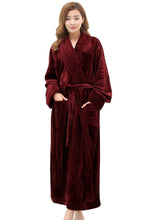 Load image into Gallery viewer, long flannel red dressing gown
