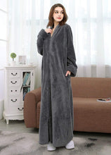 Load image into Gallery viewer, grey zip up bathrobe
