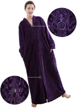 Load image into Gallery viewer, purple zip up bathrobe
