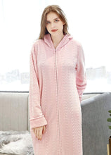 Load image into Gallery viewer, pink zip up bathrobe
