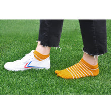 Load image into Gallery viewer, yellow stripes low cut socks 
