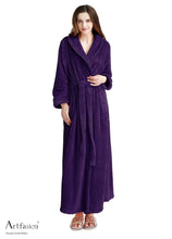 Load image into Gallery viewer, purple flannel bathrobe for women
