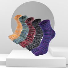 Load image into Gallery viewer, Artfasion Mixed Colors  5 Finger Crew Socks for Men, 5 Pairs
