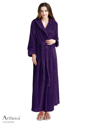 purple flannel bathrobe for women