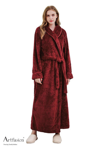 red classic bathrobe