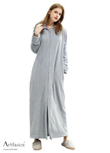 Load image into Gallery viewer, best grey zip up bathrobe for women
