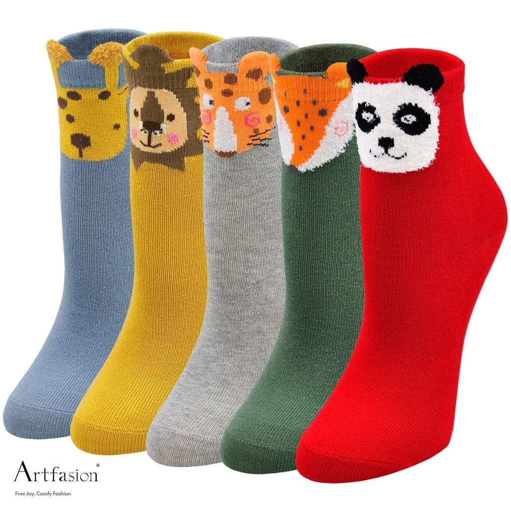 5 pairs safari socks for girls