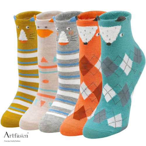 5 pairs animal socks for girls