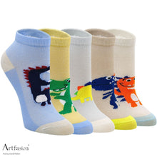 Load image into Gallery viewer, 5 pairs dinosaur crew socks for kids
