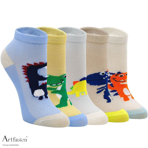 5 pairs dinosaur crew socks for kids