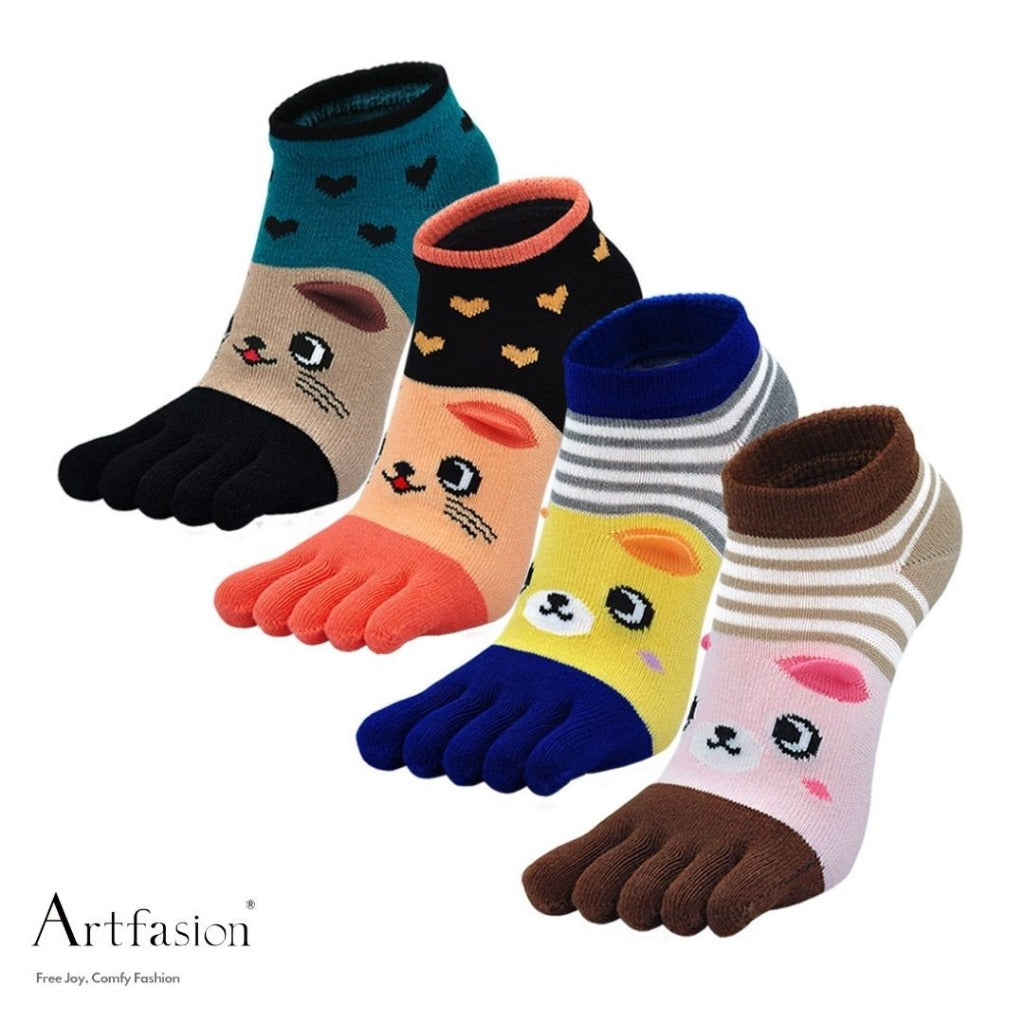 4 pairs cute animal themed socks