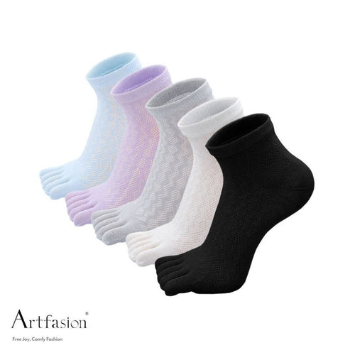 5 pairs light colors ankle socks for women