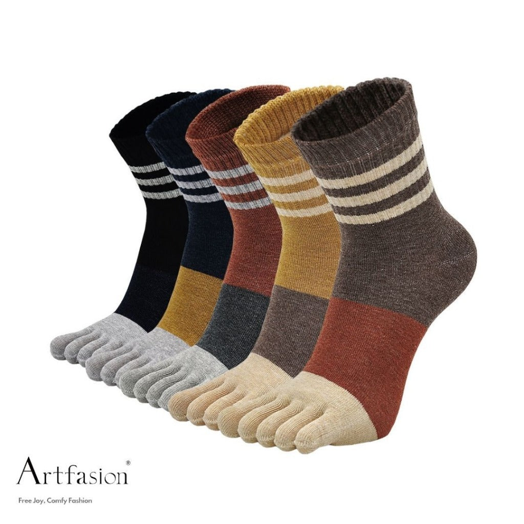 5 pairs classic design crew socks for women