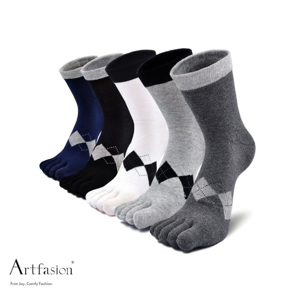 5 pairs classic athletic crew socks for men