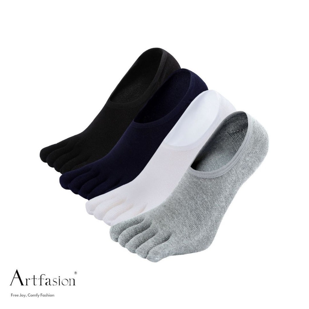 4 pairs neutral toe socks for men