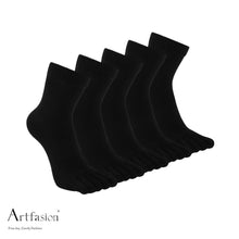 Load image into Gallery viewer, plain black crew socks for men
